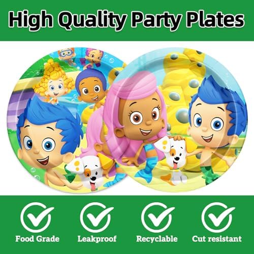 Guppies of Bubble Party Supplies 40pck include 20 plates, 20 napkins for the Guppies of Bubble birthday party decoration - Image 3
