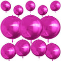 12PCS Hot Pink Round Foil Balloons 22" 15" 10" Large Chrome Pink Balloons by vibzox
