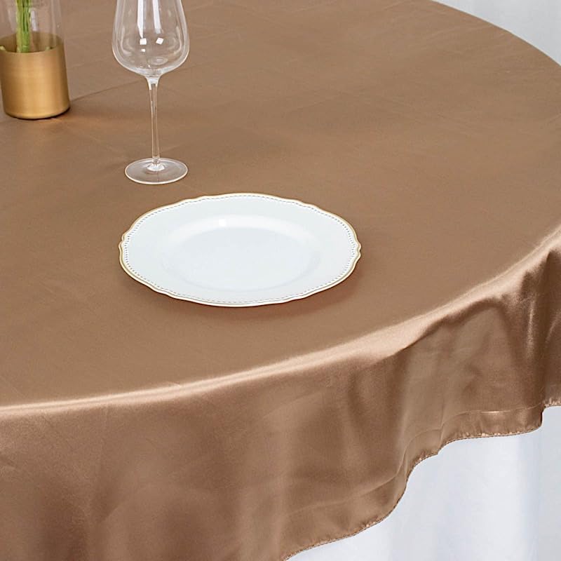 Balsa Circle 10 pcs 72x72 inch Taupe Square Tablecloth Satin Fabric Overlays Linens | Table Cloths Cover for Wedding Party Banquet Reception Events Decoration Kitchen Dining Events Kitchen Dining - Image 6
