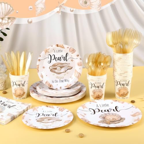 168 a Little Pearl Is on The Way Baby Shower Decoration Serve 24 - Image 4