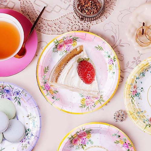 HOMIX 24 Paper Tea Cups and Plates, 7 OZ Disposable Teacups and Saucer Sets - Image 5