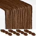 4 Pack Brown Cheesecloth Table Runner 17x108 Inches Boho Home Decor by Showgeous