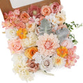 Floweroyal Artificial Flowers Combo Champagne Flowers Mix Silk Flowers Dahlia Roses with Stems for DIY Wedding Bridal Bouquets, Baby Shower, Floral Arrangement, Table Centerpieces, Home Decorations. by FloweroyalCrafts