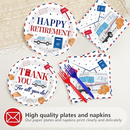 96 Pcs Mailman Retirement Party Decorations for Men, Serves 24 - Image 4