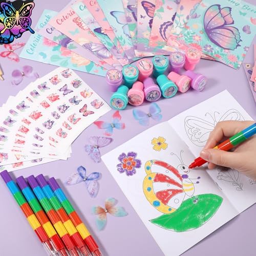 BenLouis 96Pcs Butterfly Fairy Coloring Set for Kids Party Favors - Image 4