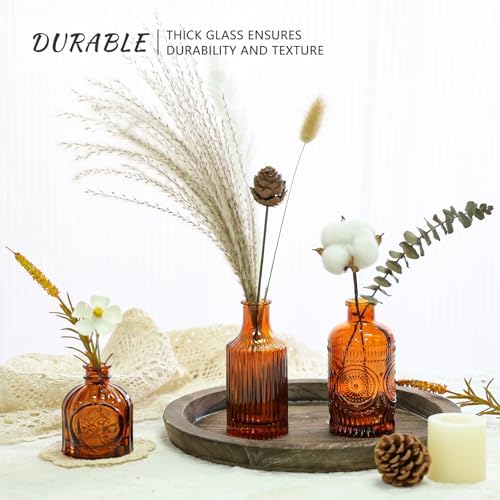 SUPMIND Glass Bud Vases Set of 12, Small Dark Brown Flower Vases in Bulk - Image 5