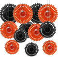 CC wonderland zone 12PCS Black and Orange Paper Fans Party Decorations,Hanging Ceiling Honeycomb Round Tissue Paper Fans for Halloween Party Decorations by CC+wonderland+zone