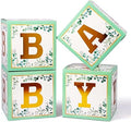 Voircoloria Baby Boxes with Letters, Sage Green,4 Transparent Balloon Boxes by Voircoloria