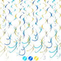 BEISHIDA 20Pcs Blue Gold Hanging Swirls Graduation Baby Shower Ceiling Decor by Beishida