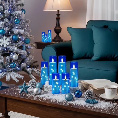 Raycare 9 Pcs Flameless Battery Operated Pillar Candles with Remote Timer - Image 3