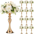 Sadnyy 12 Pcs Metal Flower Arrangements Stand Metal Wedding Centerpiece Stand Gold Vase Centerpiece Tall Table Decor Flower Vase for Wedding Reception Event Party Hotel Home Decor (12.6 Inch) by Sadnyy