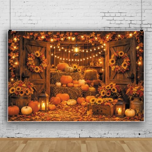 12x8ft Fall Backdrops for Photography Rustic Harvest Thanksgiving Backdrop by Lexfvpoo