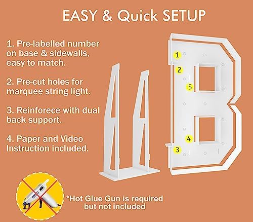 4FT Marquee Letters, Large Light Up Letters B for Baby Shower Party Decor - Image 4