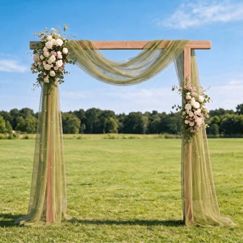 Artoid Mode Pearl Green Gauze Table Runner 10FT Home Decor - Image 4