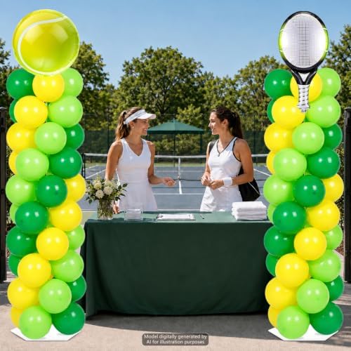 2 Sets Tennis Racket Balloon Column Stand Adjustable Sports Balloon Decor - Image 6