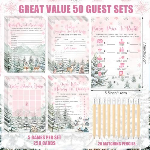 Patelai 321 Pcs Baby Shower Games Supplies, Pink - Image 5