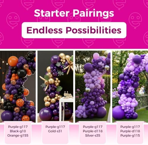 Bezente Dark Purple Latex Party Balloons - Image 5