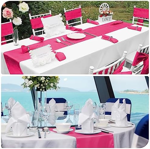 12 Pack Hot Pink Satin Table Runner 12 x 108 Inch Long Premium Table Runners for Wedding Party Events Decoration Birthday Parties Banquets Decorations Graduations Engagements - Image 5