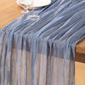 DeZerlor Dusty Blue Cheesecloth Table Runner 1 Pack Summer Boho Runner by DeZerlor