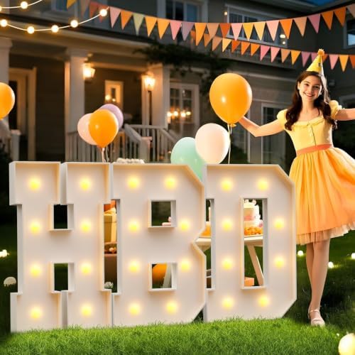 imprsv 3FT Marquee Letters, Large Light Up Letters H Sign for Party Decor - Image 5