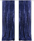 PartyDelight Navy Blue Sequin Backdrop Curtains 2x8ft 2 Panels by PartyDelight
