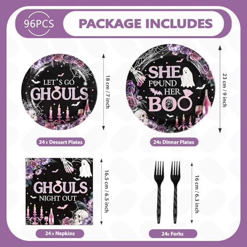 Grencian 96Pcs Halloween Ghouls Bachelorette Party Decorations, Serve 24 - Image 2