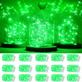 SmilingTown 15 Packs 20 Led Green Fairy Lights Battery Operated St Patricks Day Lights 6.6ft Silver String Lights Waterproof Firefly Starry Light for DIY Table Centerpieces Halloween Christmas Party by SmilingTown