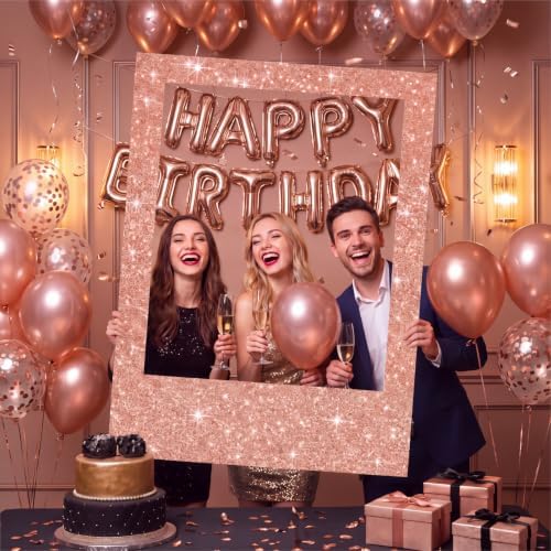 Beeveer 40 x 30 in Large Photo Booth Selfie Frame Props, Rose Gold Vertical by Beeveer