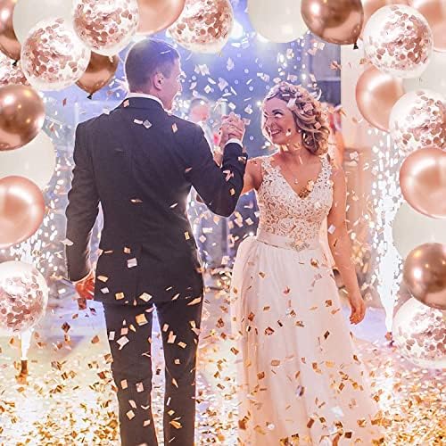 Rose Gold Confetti Balloons 50 Pcs 12 Inch - Image 5
