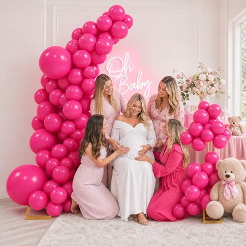 Balloon Arch Stand Kit Set with 145PCS Different Sizes Pink Balloons – Metal Wedding Backdrop Frame with 8 Water Bags, Gold Semi-Open Arch for Birthday, Baby Shower, Bridal Shower Decorations. - Image 4