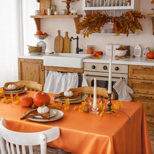 TURSTIN 4 Pack Fall Themed Satin Tablecloth 102 x 58'' Overlay Table Cover - Image 6