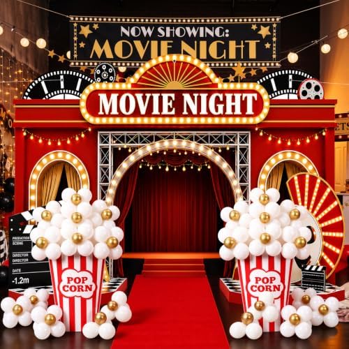 Novabright 103 Pcs Movie Night Party Decorations Movie Themed Backdrop - Image 3