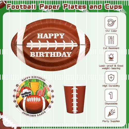 177PCS Football Birthday Party Decoration,Football Tableware Party Supplies - Image 3