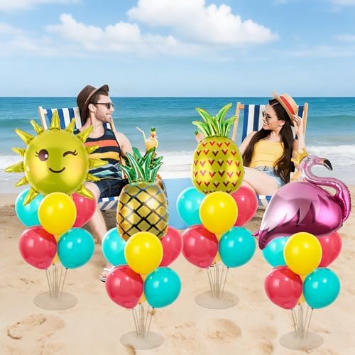 Naozinebi 4 Sets Tropical Birthday Party Balloons Stand Kit Party Decor - Image 5