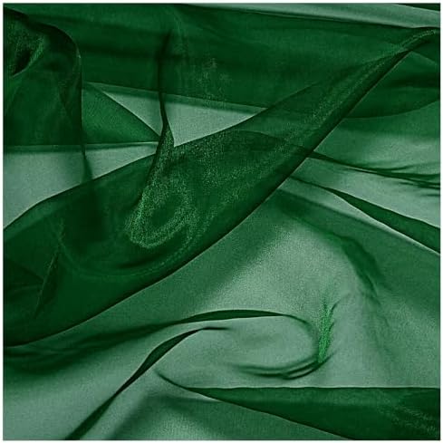 1 Yard Organza Fabric 44" Wide for Wedding Event Décor - Hunter Green - Image 4