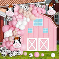 Farm Animals Party Decoration Set Farmhouse Backdrop Cowgirl Balloon Garland Arch Kit Farm Photography Background Farmer Theme Cow Balloons Photo Booth Decor for Birthday Baby Shower Party Supplies by ojustbeok