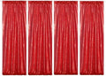 Poise3EHome Red Sequin Backdrop Curtains,4 Panels 2FTx8FT Glitter Background for Party Birthday Party Baby Shower Wedding Christmas Thanksgiving Holiday Festival Decor by Poise3EHome
