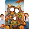 Lunmon Fall Pumpkin Photo Backdrop, 3 Head Cutout Standup Autumn Pumpkin by Lunmon