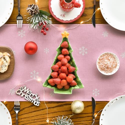 Artoid Mode Pink Xmas Trees Table Runner Home Party Decor 13x120 Inch - Image 4