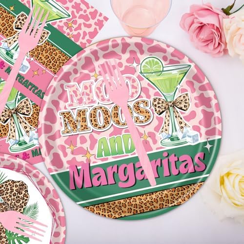 Moo Moos and Margaritas Party Decorations – 96 PCS Margarita Theme Disposable Plates Napkins and Forks Tableware, Cocktail Bachelorette Birthday Party Serves 24 - Image 6