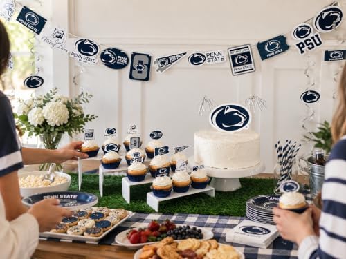 Penn State Cake Topper & Decorations, Graduation Party Supplies, PSU 42 Pcs - Image 2