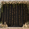 Ledido 10×8ft Black Tulle Backdrop Curtains with Lights(6 Panels 5×8ft) by Ledido