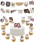 FSU Merch Party Supplies Banner Cupcake Toppers Grad Football 42 Pc by PartyKandyDecorGifts