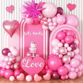 Pink Balloon Arch Kit, 112 PCS Pink and Hot Pink Pastel Pink Metallic Balloons Garland with Explosion Star Heart Foil Balloons for Girls Birthday Bridal Valentine's Day Princess Party Decorations by TAOYE