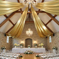10ftx40ft Gold Ceiling Curtain for Wedding Parties by PartyVillage
