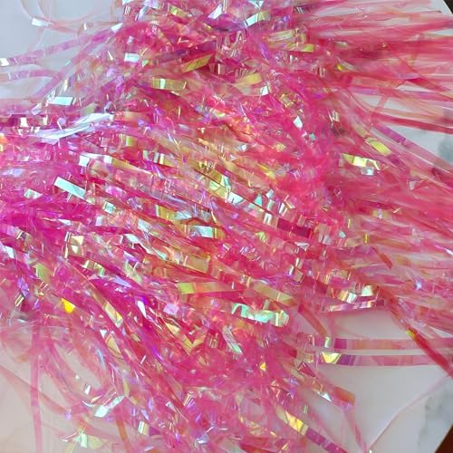 BRAVESHINE Clear Pink Streamers Party Curtain | Iridescent Fringe Backdrop - Image 2