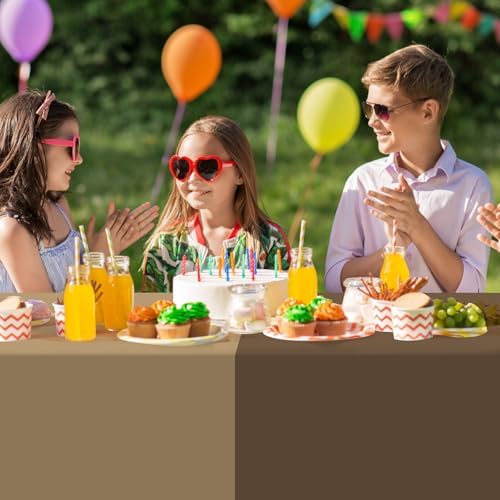 12 Pack Sage Green and Brown Plastic Tablecloth for Rectangle Tables, Safari Baby Shower Disposable Table Cover, Mallard Duck Camo Table Cloth for Jungle Forest Christmas Picnic Woodland Party Decor - Image 5