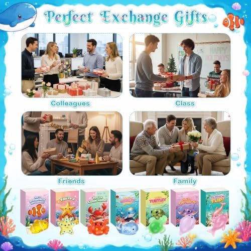 56 Sets Positive Gifts Ocean Animal Favors with Boxes - Image 6