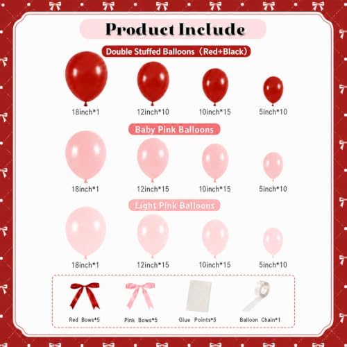 Burgundy Pink Balloon Arch Kit for Birthday Party Decorations - Image 4