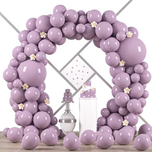 Voircoloria 90pcs Lilac Balloons Garland Arch Kit, 18 12 10 5 Inch by Voircoloria